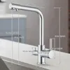 3-Wege Wasserhahn mit Filter, 360° drehbare Küchenarmatur, Produktbild-Vorschau 12