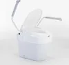 A white toilet seat riser with armrests, shown from a three-quarter angle against a white background. Produktbild-Vorschau