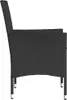 Side view of a black poly rattan garden chair with white feet. Voir les images du produit