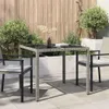 vidaXL Gartentisch Grau 90 x 90 x 75 cm Poly-Rattan Produktbild-Vorschau 2