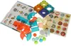 A collection of magnetic building blocks and accessories for a marble run, laid out on a white surface. Náhled obrázku produktu