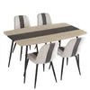 A dining table with four chairs, presented on a white background. Produktbild-Vorschau