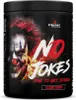 A black tub of pre-workout supplement with a graphic of a clown and the product name 'NO JOKES' prominently displayed. Produktbild-Vorschau