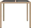 vidaXL Table de jardin beige 90 x 90 x 75 cm en rotin Voir les images du produit 3