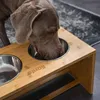 lionto Hundefutterstation, stilvolle Bambus-Futterbar mit Produktbild-Vorschau 3