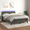 vidaXL Boxspringbett mit Matratze & LED Dunkelgrau 140x200 Produktbild-Vorschau 2