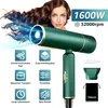 A collage advertising a hairdryer, featuring product shots, icons, and text overlays. Produktbild-Vorschau
