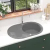 vidaXL Évier en granit simple bassin ovale gris Voir les images du produit 2