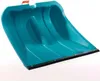 A teal plastic snow shovel with a black edge and an orange handle attachment, isolated on a white background. Náhled obrázku produktu