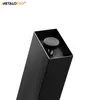 Close-up view of a black metal furniture leg with an adjustable foot. Voir les images du produit
