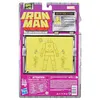 The back of an Iron Man action figure packaging, showing product details and diagrams. Produktbild-Vorschau