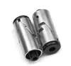 Two metal cylindrical connectors with black caps and threaded ends, resting on a white background. Produktbild-Vorschau