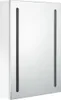 A white LED bathroom mirror cabinet is shown against a white background. Produktbild-Vorschau