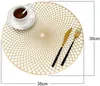 Platzdeckchen 4er Set, Gold Tischuntersetzer Rund Platzset Produktbild-Vorschau 2