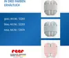 A product advertisement showing different color options of baby ear defenders with their corresponding article numbers and the brand logo. Produktbild-Vorschau