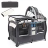 COSTWAY Lit de voyage 4 en 1 avec matelas, lit d'appoint Voir les images du produit 1