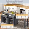 A kitchen island with various storage compartments and a countertop, shown in a home kitchen setting. Voir les images du produit