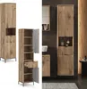 A collage of bathroom furniture, including tall cabinets and a smaller cabinet, in a modern bathroom setting. Náhled obrázku produktu