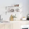 vidaXL Mensole a muro 2 pz. 100x30 cm acciaio inox argento Anteprima dell’immagine prodotto 3