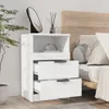 noční stolek vidaXL Bílý dřevěný materiál Náhled obrázku produktu 3