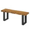 Banc d'entrée en bois massif Wanbor, 120 cm, style Voir les images du produit 11