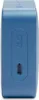 Side view of a blue JBL Go Essential 2 speaker, showing the USB-C charging port and the 'GO' logo. Produktbild-Vorschau