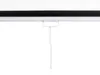 A close-up of a white pull-down projection screen with a black border at the top and a white pull cord hanging down. Náhled obrázku produktu