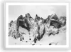 Gerahmtes Poster - Weißer Rahmen - Alpen Schnee Monochrom - Produktbild-Vorschau 1