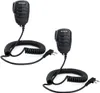 Two black walkie-talkie microphones with coiled cords and 3.5mm jacks are displayed against a white background. Produktbild-Vorschau
