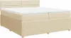 vidaXL Boxspringbett mit Matratze Creme 200x200 cm Stoff Produktbild-Vorschau 1