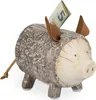 Relaxdays Sparschwein Baumrinde, mit Öffnung, Dolomit, Produktbild-Vorschau 1