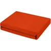 A folded orange fitted sheet is shown on a white background. Produktbild-Vorschau
