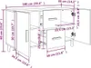 A diagram showing the dimensions of a cabinet. Produktbild-Vorschau