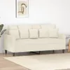 Design Möbel 2-Sitzer-Sofa Creme 140 cm Samt - 2024 Neu Produktbild-Vorschau 1