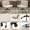 A collage of images showcasing the features of an office chair, including close-ups of the fabric, cushioning, base, and adjustment mechanisms. Produktbild-Vorschau