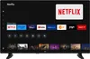 A smart TV screen displaying various app icons and movie thumbnails. Produktbild-Vorschau