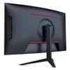 The back of a black gaming monitor with red accents and a black stand. Náhled obrázku produktu