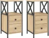 vidaXL Noční stolky 2 ks dub Sonoma 34x35,5x70 cm výrobek Náhled obrázku produktu 2