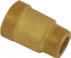A brass adapter with threaded ends and a textured grip section. Náhľad obrázku produktu