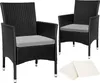 tectake® 2er Set Rattanstuhl Nantes widerstandsfähig 59 x Produktbild-Vorschau 1