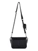 A black handbag with a chain strap and a small attached pouch is shown against a white background. Produktbild-Vorschau
