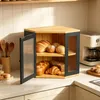 2 Etagen Brotkasten Ecke, Groß Brotkästen aus Bambu,Brotbox Produktbild-Vorschau 2