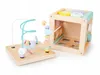 A wooden educational cube and bead maze toy on a white background. Náhľad obrázku produktu