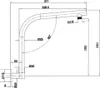 Technical drawing of a faucet with dimensions and angles. Anteprima dell’immagine prodotto
