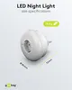A product shot of a white LED night light with size specifications and weight indicated. Voir les images du produit