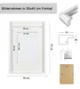Diagrams and measurements of a picture frame. Produktbild-Vorschau