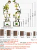 A diagram showing a multi-tiered plant stand with integrated LED grow lights, along with detailed dimensions and specifications. Voir les images du produit