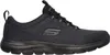 A side view of a black Skechers sneaker. Voir les images du produit