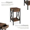 Table d'appoint Dayton 35x35x70,5cm - Bois foncé Voir les images du produit 3