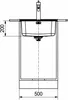 A technical drawing of a sink and faucet assembly, showing dimensions. Produktbild-Vorschau